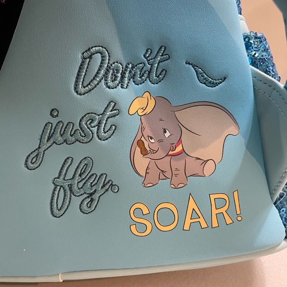 NWT! Disney Loungefly Dumbo Sequin Mini Backpack - Picture 12 of 15